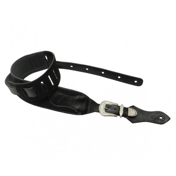 Basso Guitar Strap - Country Black Leather