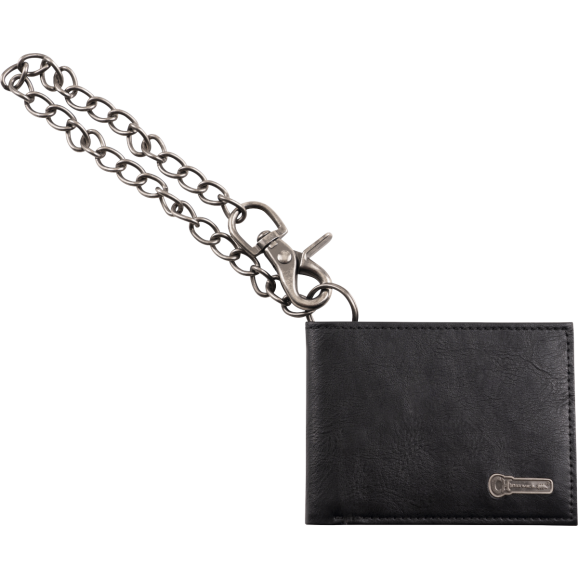 Charvel Limited Edition Leather Wallet with Chain, Black