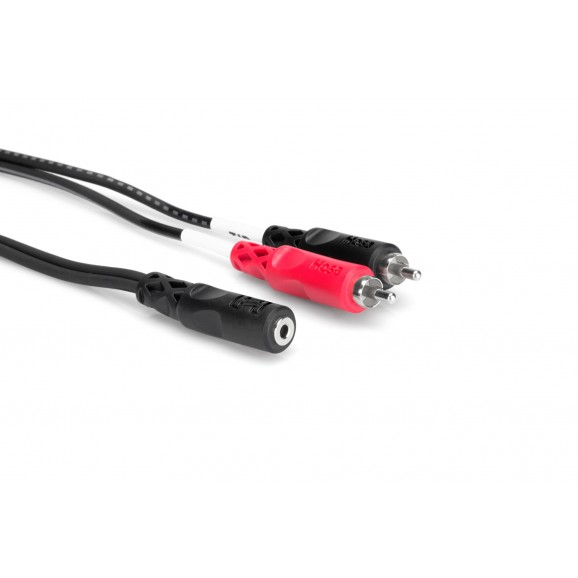 Hosa - CFR-210 - Stereo Breakout, 3.5 mm TRSF to Dual RCA, 10 ft