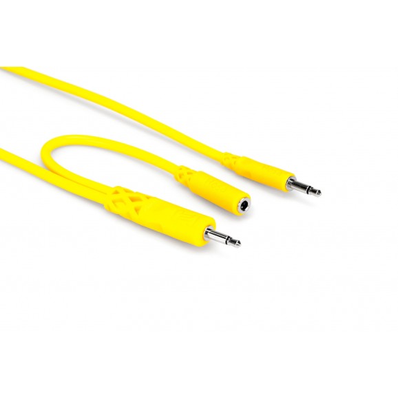Hosa - CMM-545Y - Hopscotch Patch Cables, 3.5 mm TS with 3.5 mm TSF Pigtail to 3.5 mm TS, 5 pc, 1.5 ft