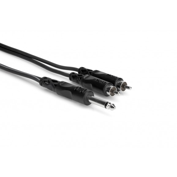 Hosa - CYR-101 - Y Cable, 1/4 in TS to Dual RCA, 1 m