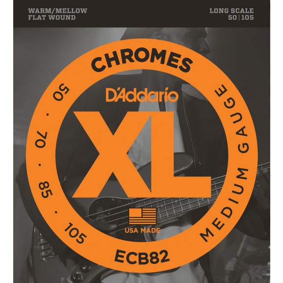 D'Addario ECB82 Chromes Bass Guitar Strings Medium 50-105 Long Scale