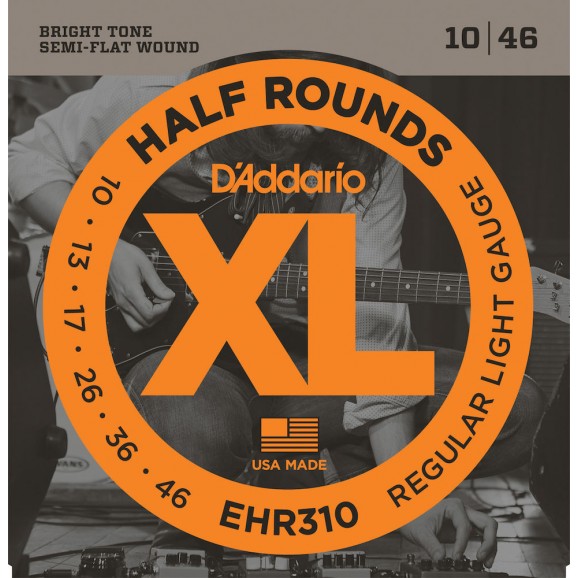 D'Addario EHR310 Half Round Electric Guitar Strings Regular Light 10-46