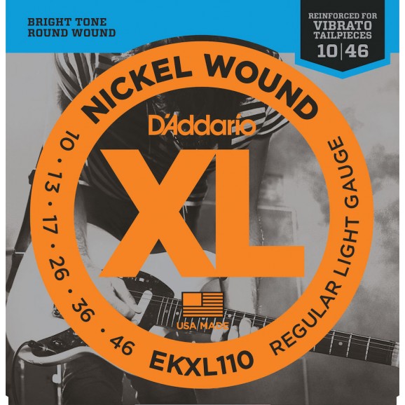 D'Addario EKXL110 Nickel Wound Electric Guitar Strings Regular Light Reinforced 10-46