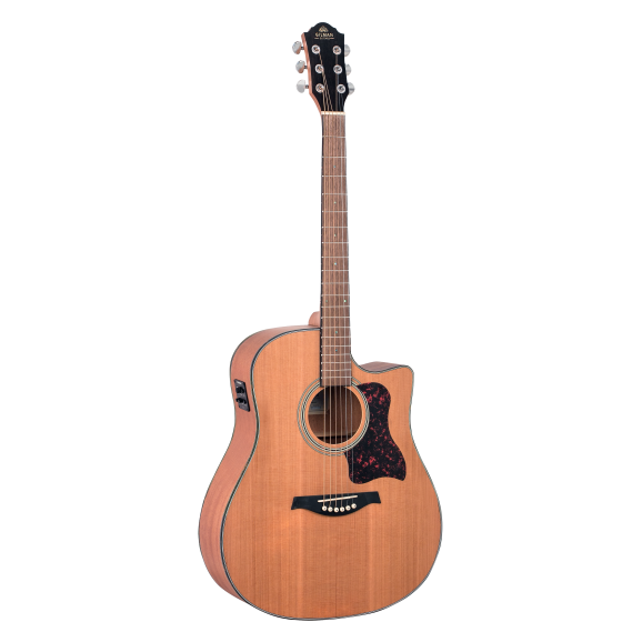 Gilman - GD12CE 60 Series Dreadnought Electric/Acoustic Guitar with Venetian Cutaway Natural