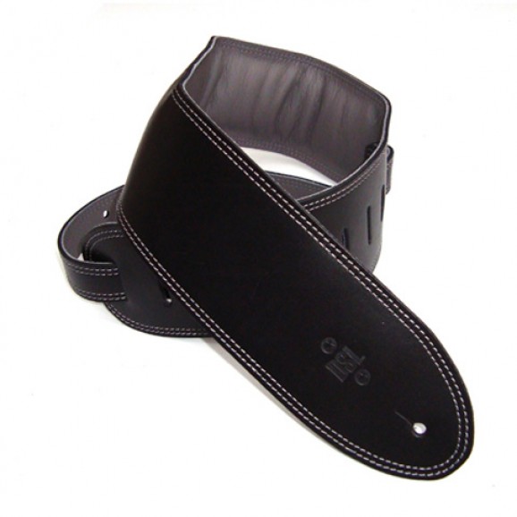 DSL Straps - GEG35-15-4 3.5" Padded Garment Black/Grey Guitar Strap