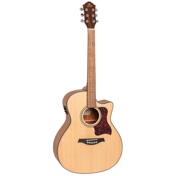 Gilman - GOM10CE 50 Series Orchestra Electric/Acoustic Guitar with Venetian Cutaway Natural