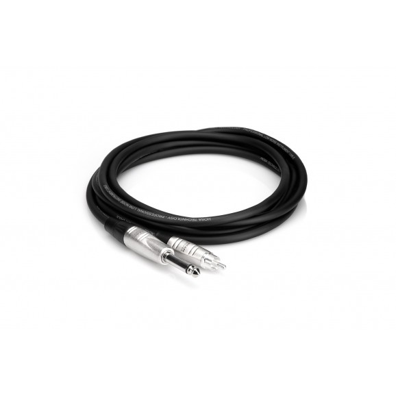 Hosa - HPR-020 - Pro Unbalanced Interconnect, REAN 1/4 in TS to RCA, 20 ft