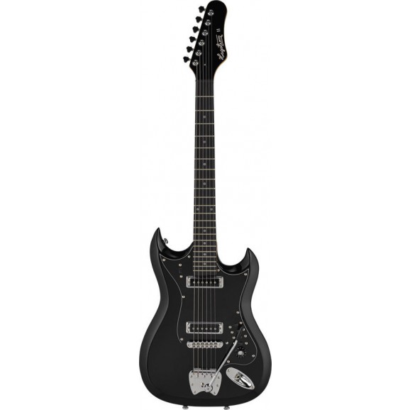 Hagstrom H-II Retroscape Guitar in Black Gloss