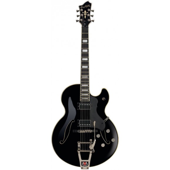 Hagstrom Tremar HJ500 Hollow Body Guitar in Black Gloss