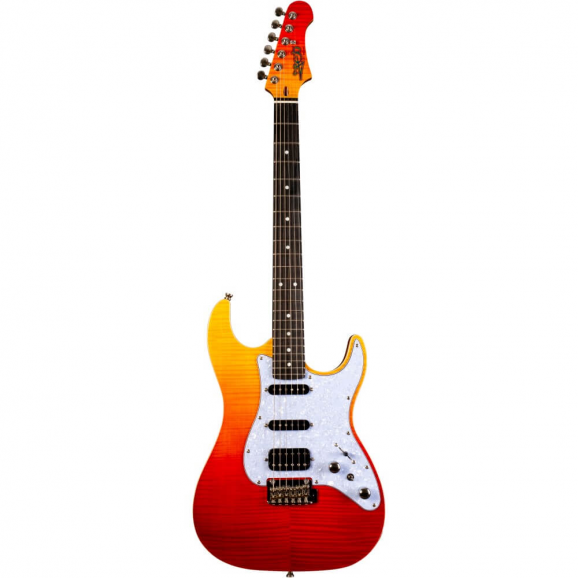 Jet JS-600 HSS Electric Guitar with Ebony Fretboard – Transparent Red