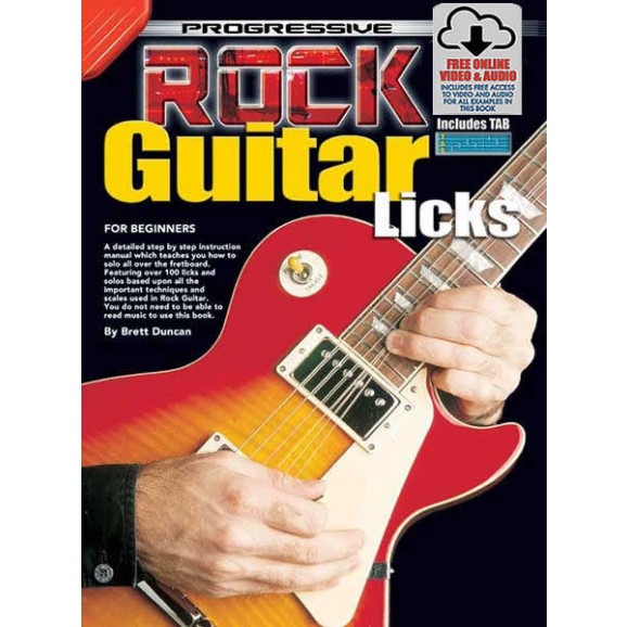 Progressive Rock Guitar Licks Book/Online Video & Audio