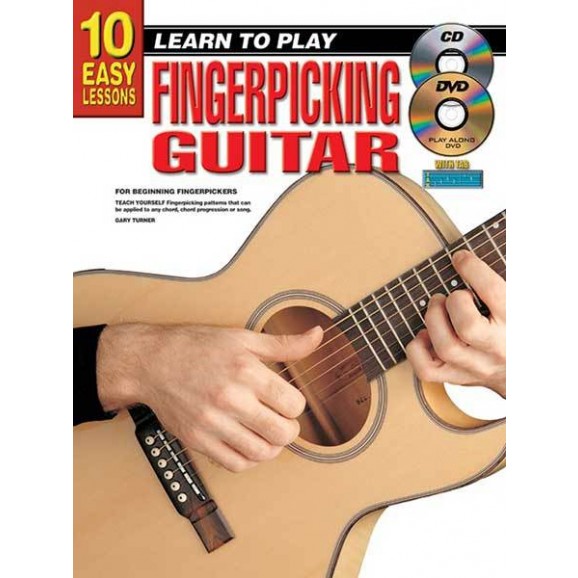 10 Easy Lessons Learn To Play Fingerpicking Guitar Book/CD/DVD