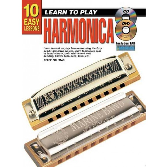 10 Easy Lessons Learn To Play Harmonica Book/CD/DVD