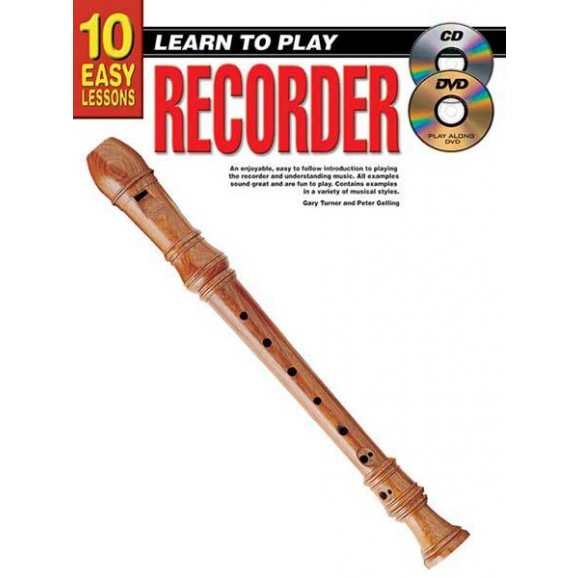 10 Easy Lessons Learn To Play Recorder Book/CD/DVD