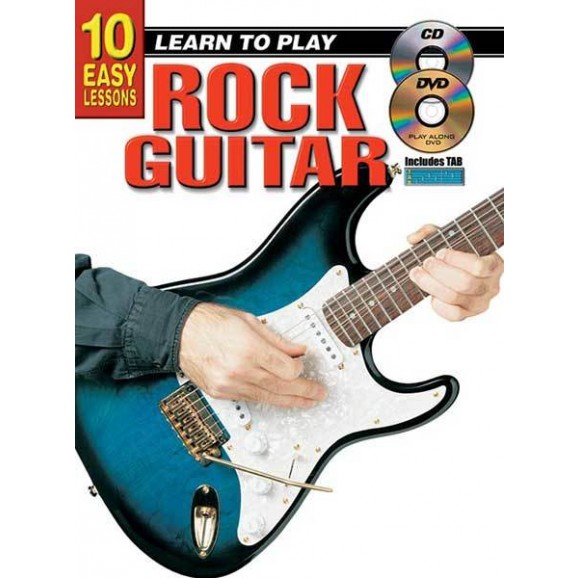 10 Easy Lessons Learn To Play Rock Guitar Book/CD/DVD