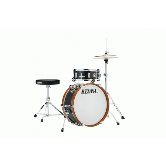 The The TAMA Club-JAM Mini 2-piece complete kit with 18" Bass Drum,  Hi-Hat Stand, Drum Pedal, Snare Stand & Drum Throne Hardware in - Aqua Blue(AQB)