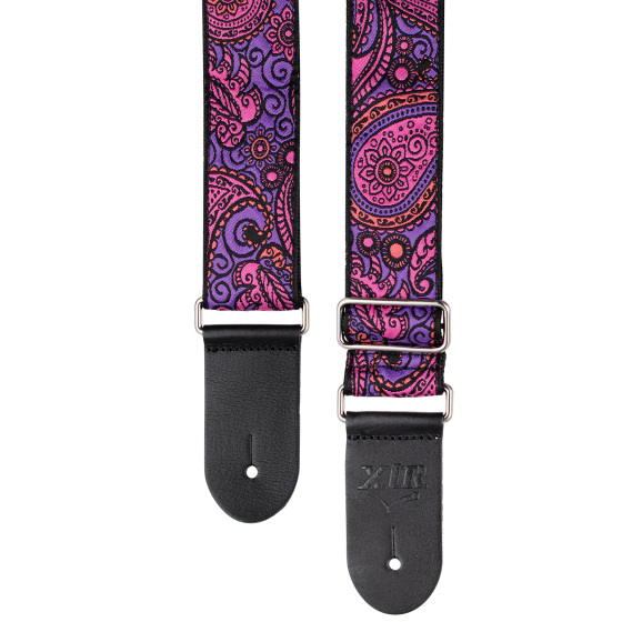 XTR - LS336  Guitar Strap Vintage paisley purple and pink