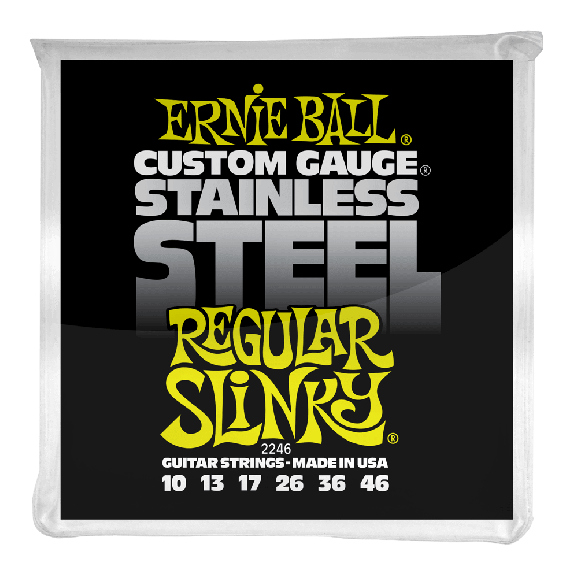 Ernie Ball - Regular Slinky Stainless Steel Wound Electric Guitar Strings 10-46 Gauge