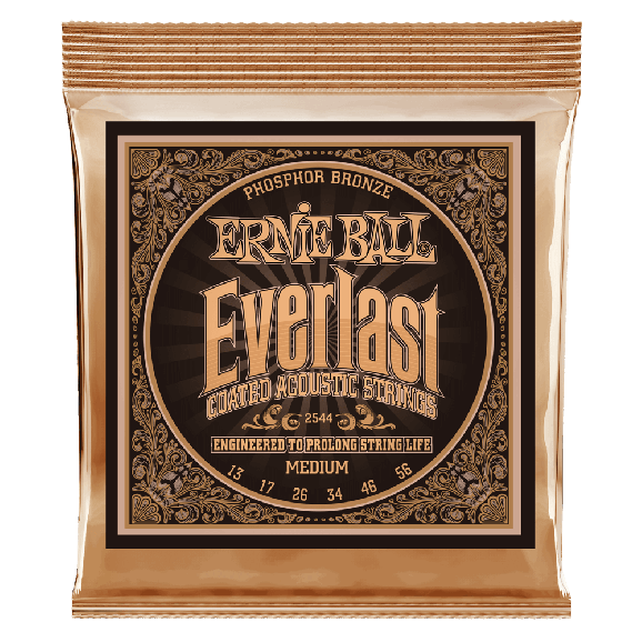 Ernie Ball - Everlast Medium Coated Phosphor Bronze Acoustic Guitar Strings 13-56 Gauge