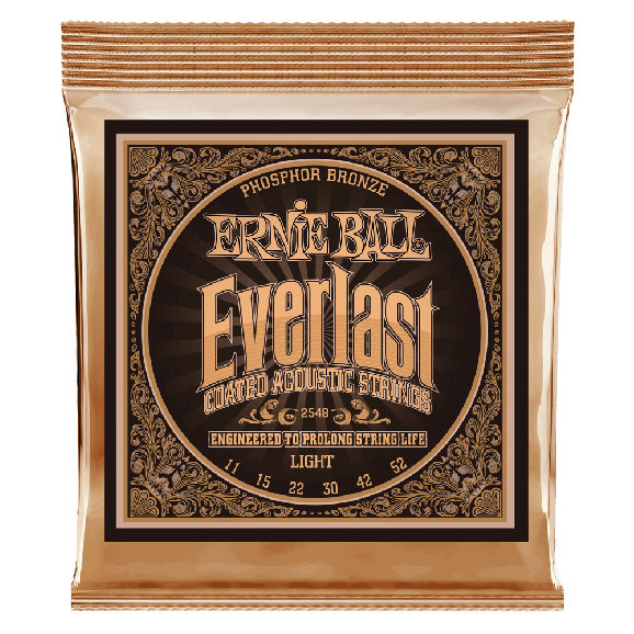 Ernie Ball - Everlast Light Coated Phosphor Bronze Acoustic Guitar Strings 11-52 Gauge