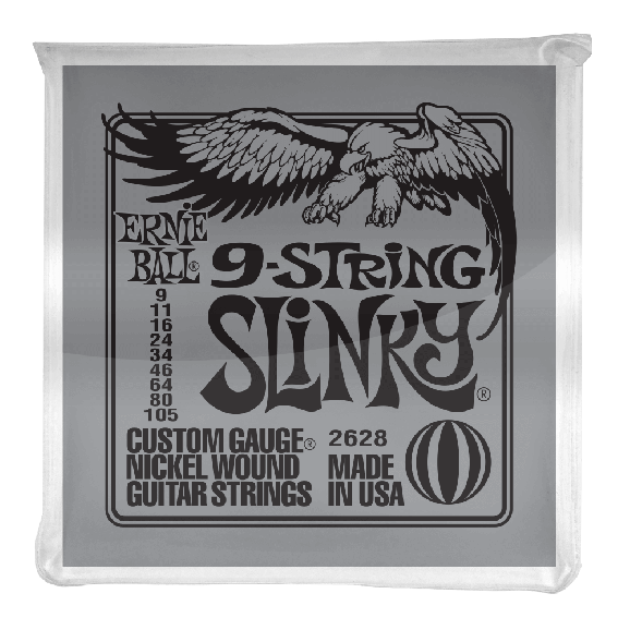 Ernie Ball - Slinky 9-String Nickel Wound Electric Guitar Strings 9-105 Gauge