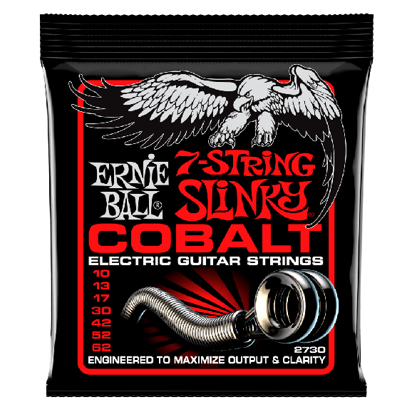 Ernie Ball - Skinny Top Heavy Bottom Slinky 7-String Cobalt Electric Guitar Strings 10-62 Gauge