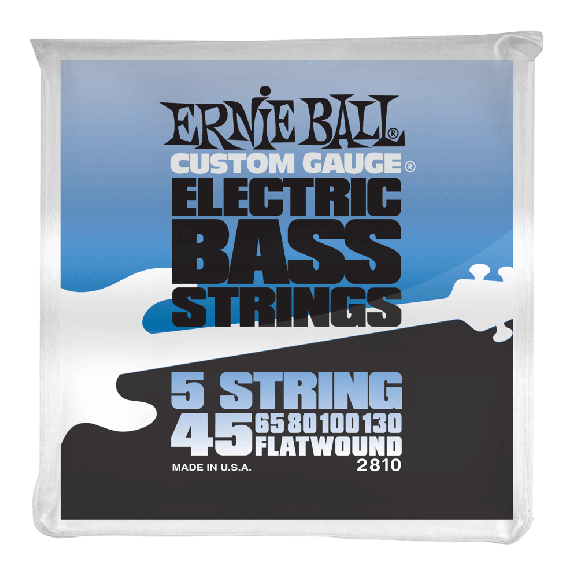 Ernie Ball - Flatwound 5-string Electric Bass Strings 45-130 Gauge