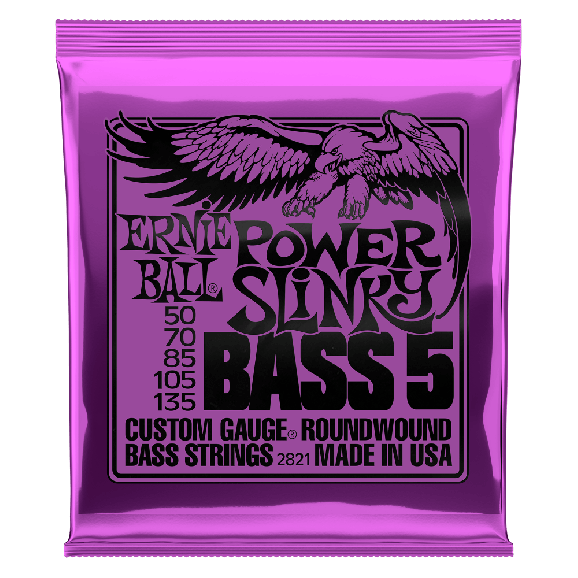 Ernie Ball - Power Slinky 5-String Nickel Wound Electric Bass Strings 50-135 Gauge