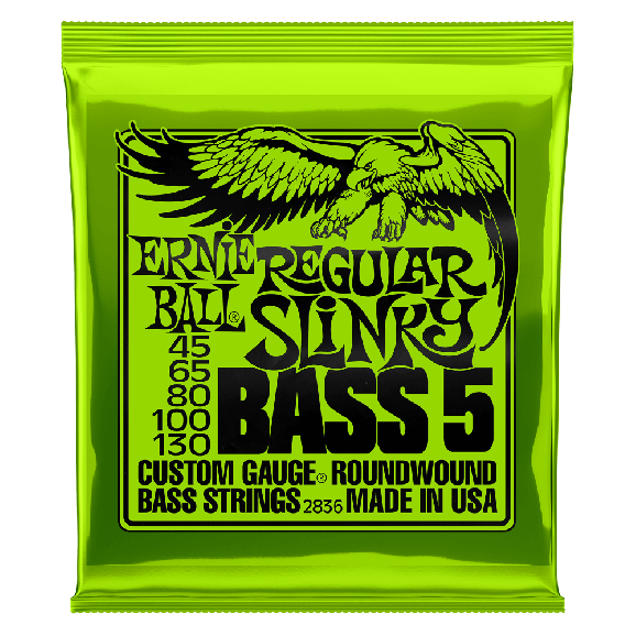 Ernie Ball - Regular Slinky 5-String Nickel Wound Electric Bass Strings 45-130 Gauge