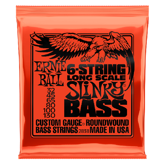 Ernie Ball - Slinky Long Scale 6-String Nickel Wound Electric Bass Strings 32-130 Gauge