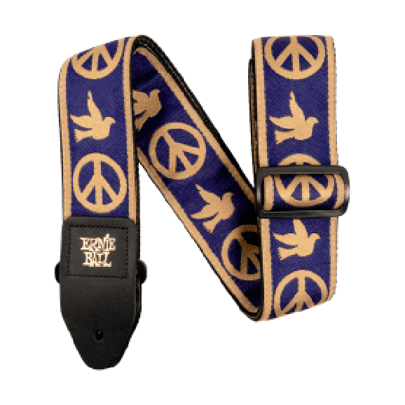 Ernie Ball Navy Blue and Beige Peace Live Dove Jacquard Strap