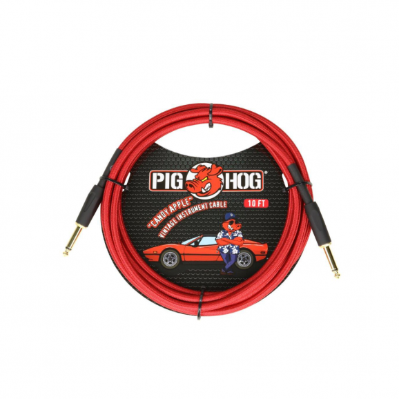 Pig Hog "Candy Apple Red" Instrument Cable, 10ft
