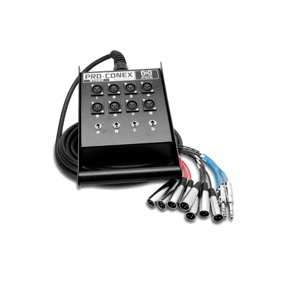 Hosa - SH-8X4-100 - Pro-Conex Stage Box Snake, Hosa 8 x XLR Sends and 4 x 1/4 in TRS Returns, 100 ft