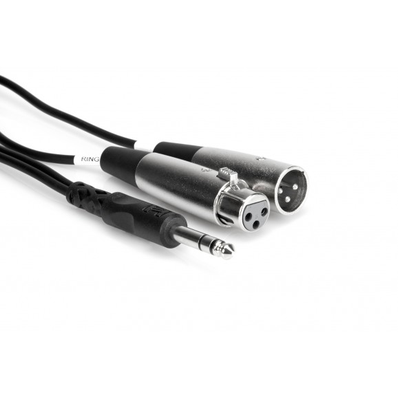 Hosa - SRC-203 - Insert Cable, 1/4 in TRS to XLR3M and XLR3F, 3 m