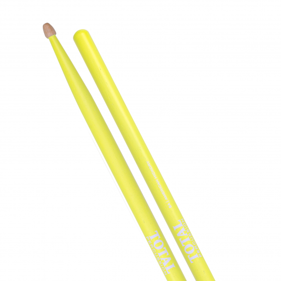 Total Percussion 5AFLY Fluorescent Yellow Wood Tip  Drum Sticks