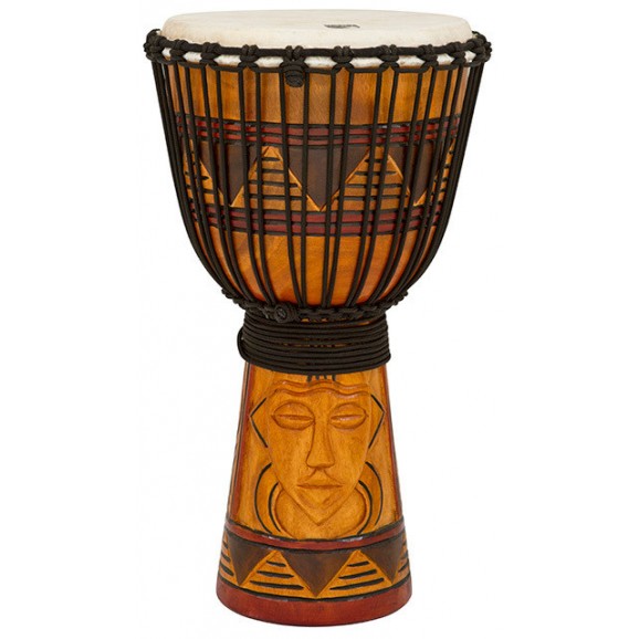 Toca Origins Series Wooden Djembe 12" Synthetic Head in Tribal Mask