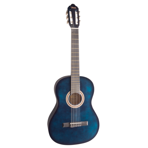 Valencia VC104BUS - Full Size Classical Guitar - Gloss Blue Sunburst
