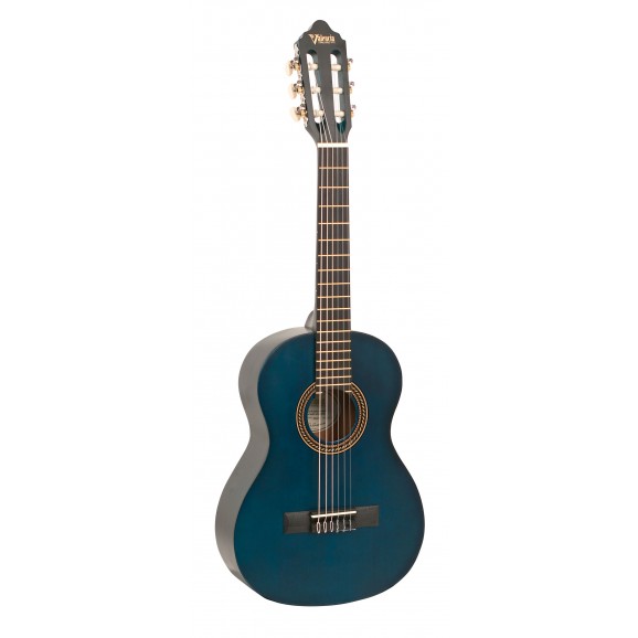 Valencia VC202TBU - 1/2 Size Classical Guitar - Satin Transparent Blue