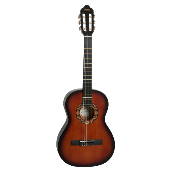 Valencia VC203HCSB - 3/4 Size Classical Guitar - Hybrid, Thin Neck - Satin Classic Sunburst