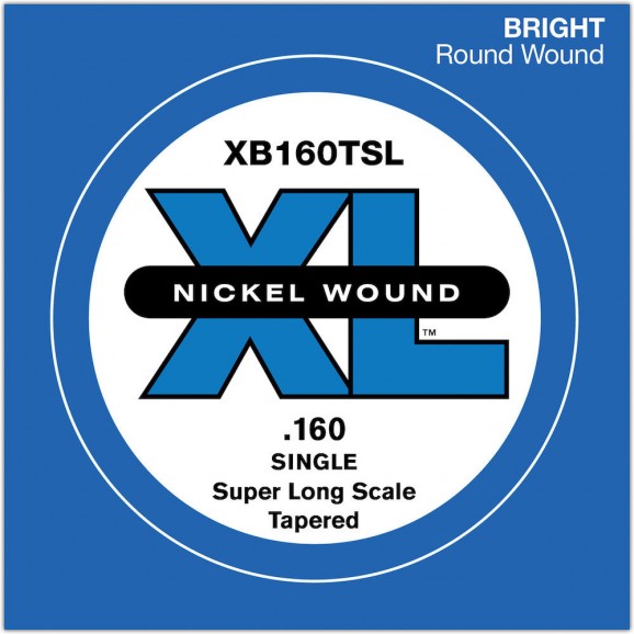 D'Addario XB160TSL Nickel Wound Bass Guitar Single String Super Long Scale .160 Tapered