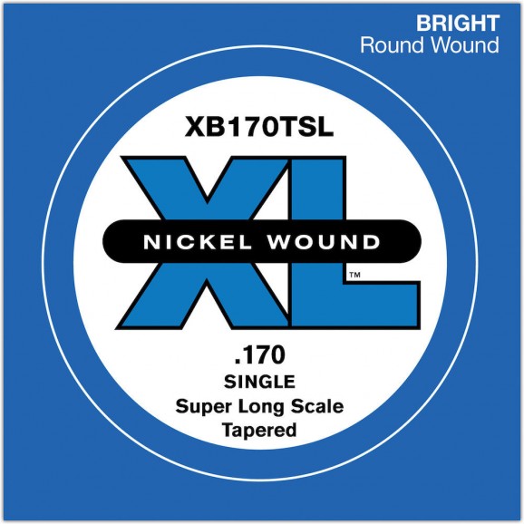 D'Addario XB170TSL Nickel Wound Bass Guitar Single String Super Long Scale .170 Tapered