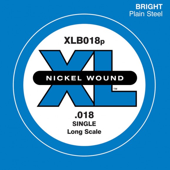 D'Addario XLB018P Plain Steel Bass Guitar Single String Long Scale .018
