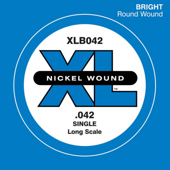 D'Addario XLB042 Nickel Wound Bass Guitar Single String Long Scale .042