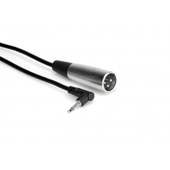Hosa - XVM-305M - Camcorder Microphone Cable, Right-angle 3.5 mm TS to XLR3M, 5 ft