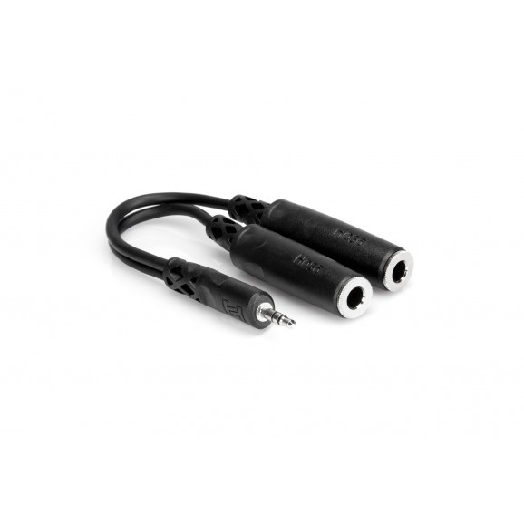 Hosa - YMP-233 - Y Cable, 3.5 mm TRS to Dual 1/4 in TRSF