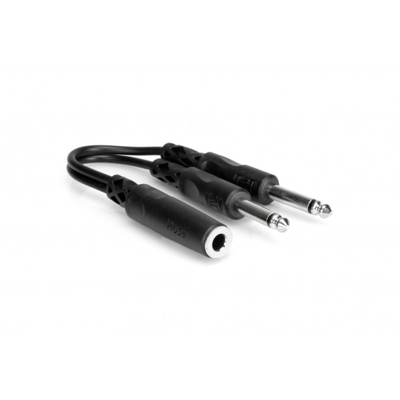 Hosa - YPP-106 - Y Cable, 1/4 in TSF to Dual 1/4 in TS