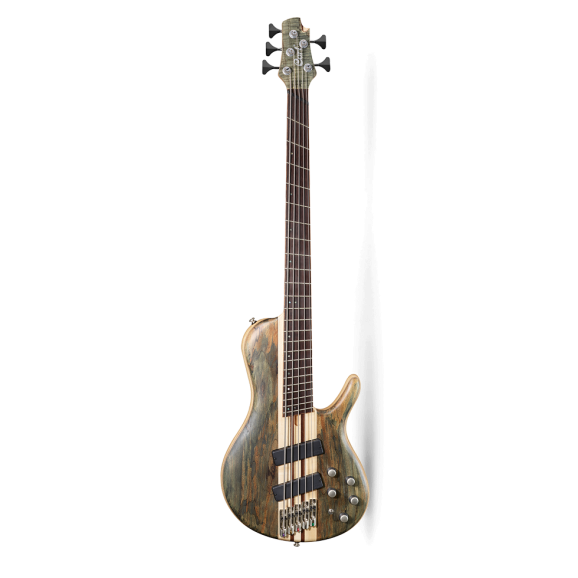 Cort A5 SCMS 5-String Multiscale Bass in Open Pore Trans Grey with Case