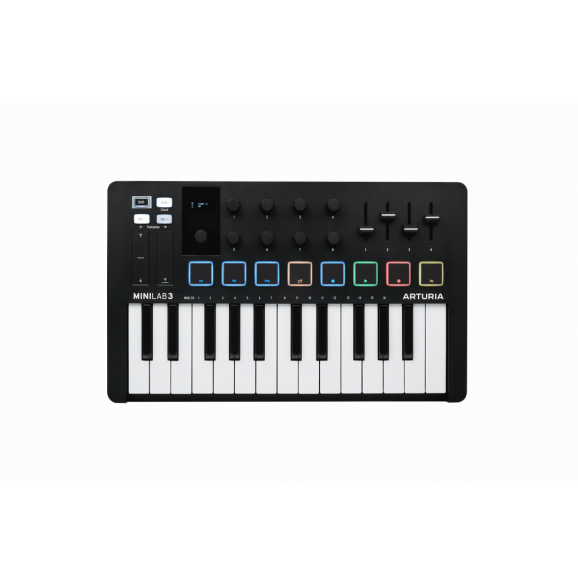 Arturia MiniLab 3 25 Note Midi Keyboard and Controller in Black 