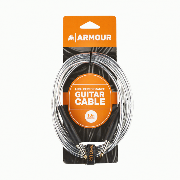 Armour GC10 10ft Guitar Cable - Transparent Silver